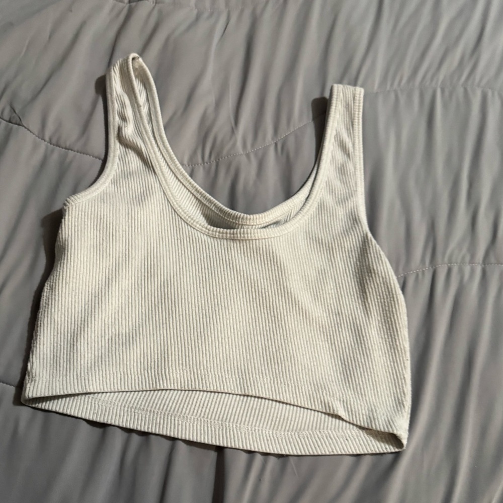 White Ribbed Tank Top - Picture 2 of 5